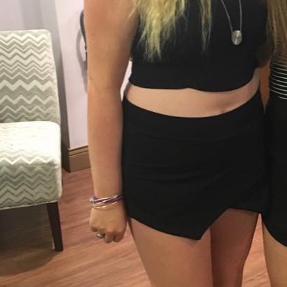 Black envelope skirt
